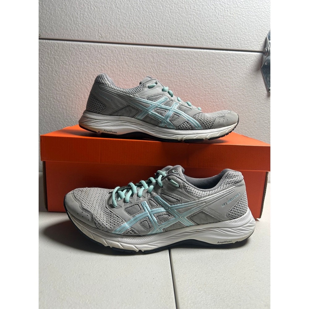 ASICS Gel-Contend 5 Grey Light Blue Womens 9.5 #2955